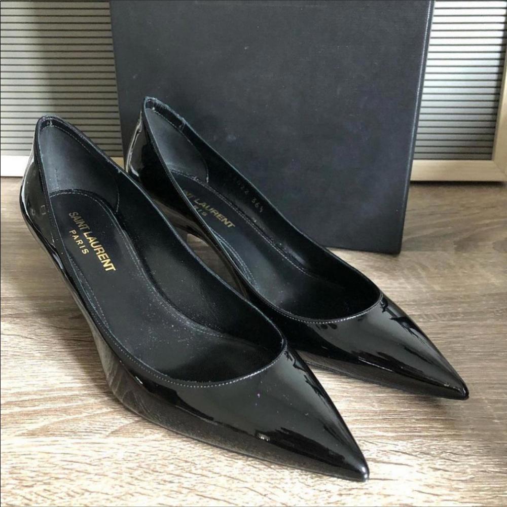 Saint Laurent black kitten heels new
